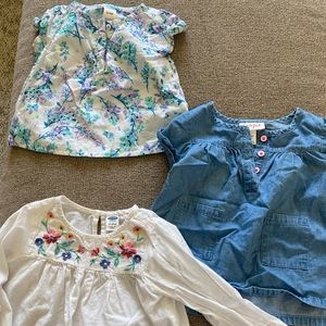 MIXED BABY GIRLS BLOUSE LOT - 6-9 to 12-18 - VGUC